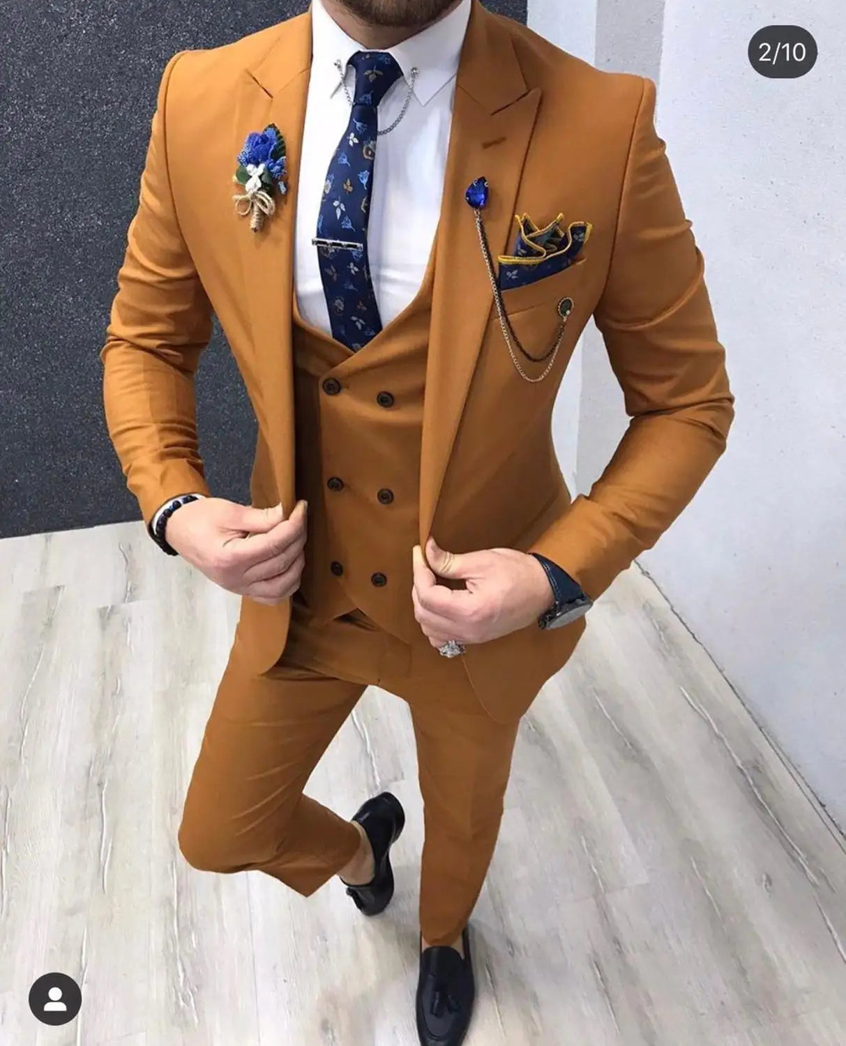 Colorful Burgundy Costume Homme Men Suits Wedding Tuxedos for Groom Slim Fit Blazer Terno Masculino 3 Pieces Jacket Pant Vest