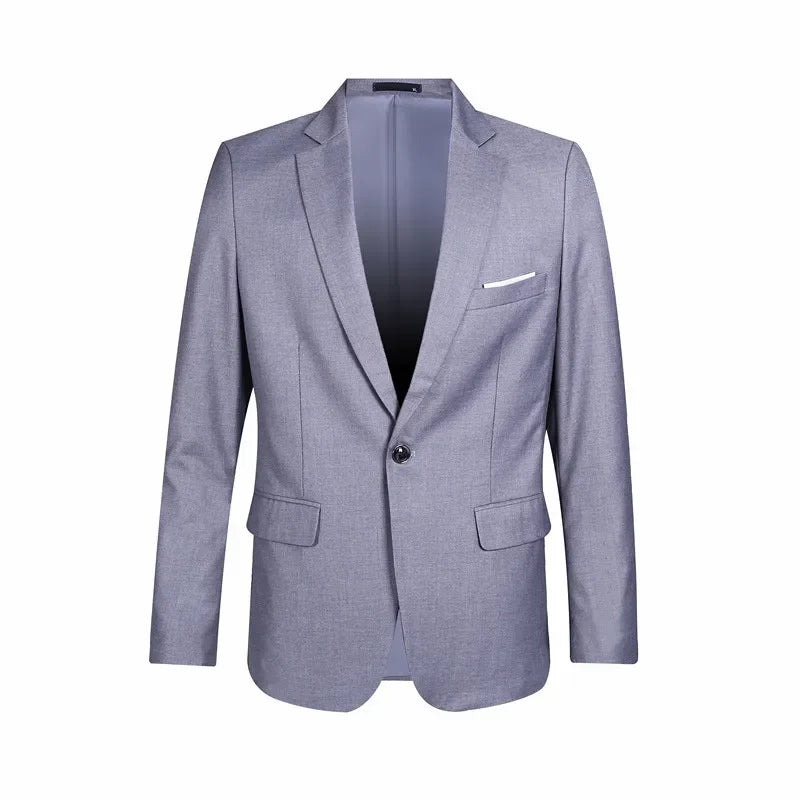 Blue Men Blazers Work Office 2024 Men Tuxedos for Formal Occasions Pockets Coat Blazers Male Custom Men's Business Slim Blazers