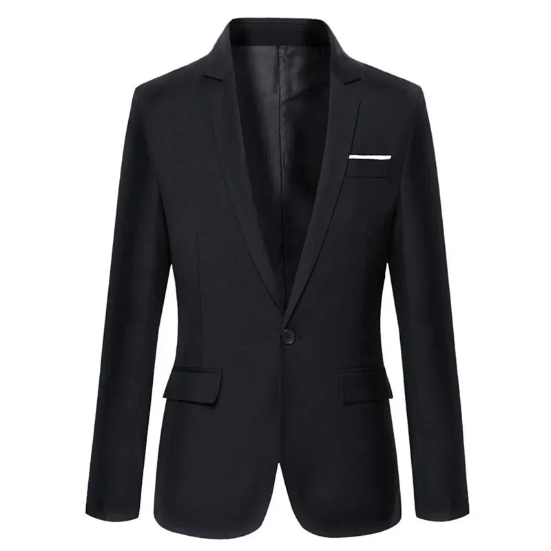 Blue Men Blazers Work Office 2024 Men Tuxedos for Formal Occasions Pockets Coat Blazers Male Custom Men's Business Slim Blazers