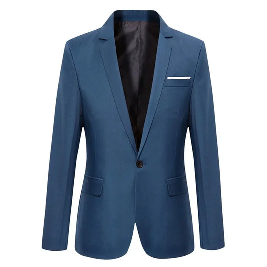 Blue Men Blazers Work Office 2024 Men Tuxedos for Formal Occasions Pockets Coat Blazers Male Custom Men's Business Slim Blazers