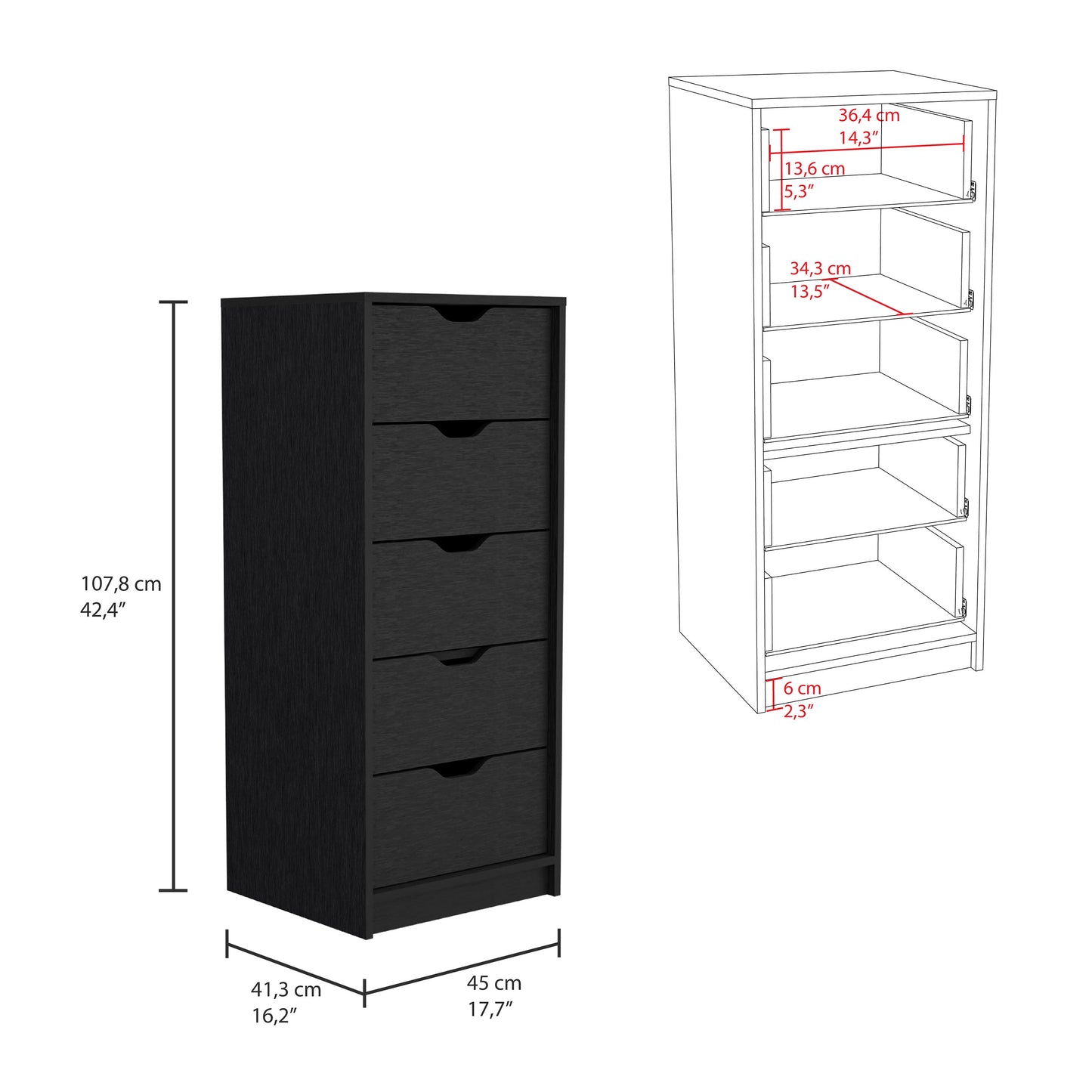 Stockley 3 Piece Bedroom Set, Black